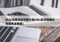 hk公司相关区块链内容[hkc区块链模式收益来自哪里]