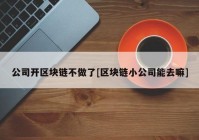 公司开区块链不做了[区块链小公司能去嘛]